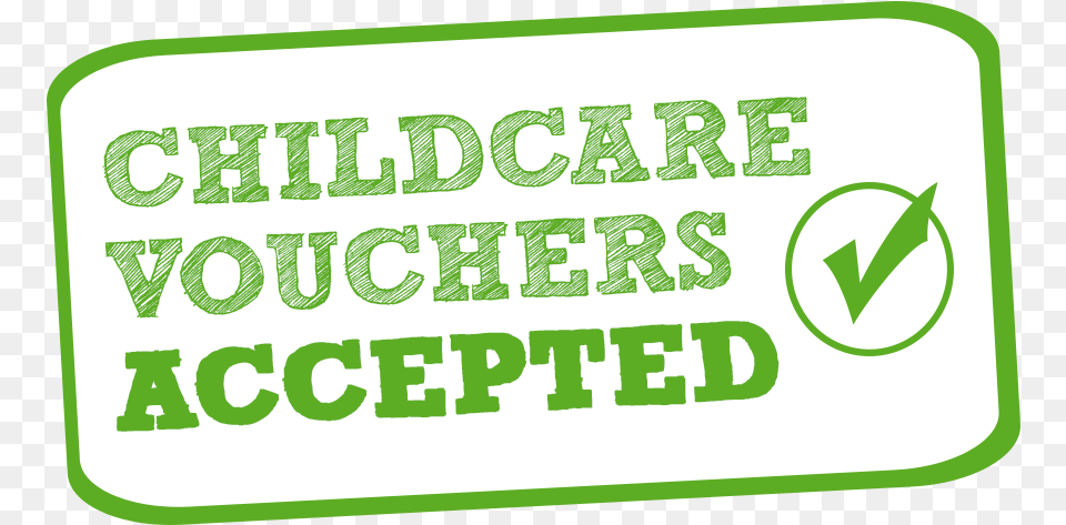 Childcare Vouchers Accepted, Sticker, Text, Logo Png Image