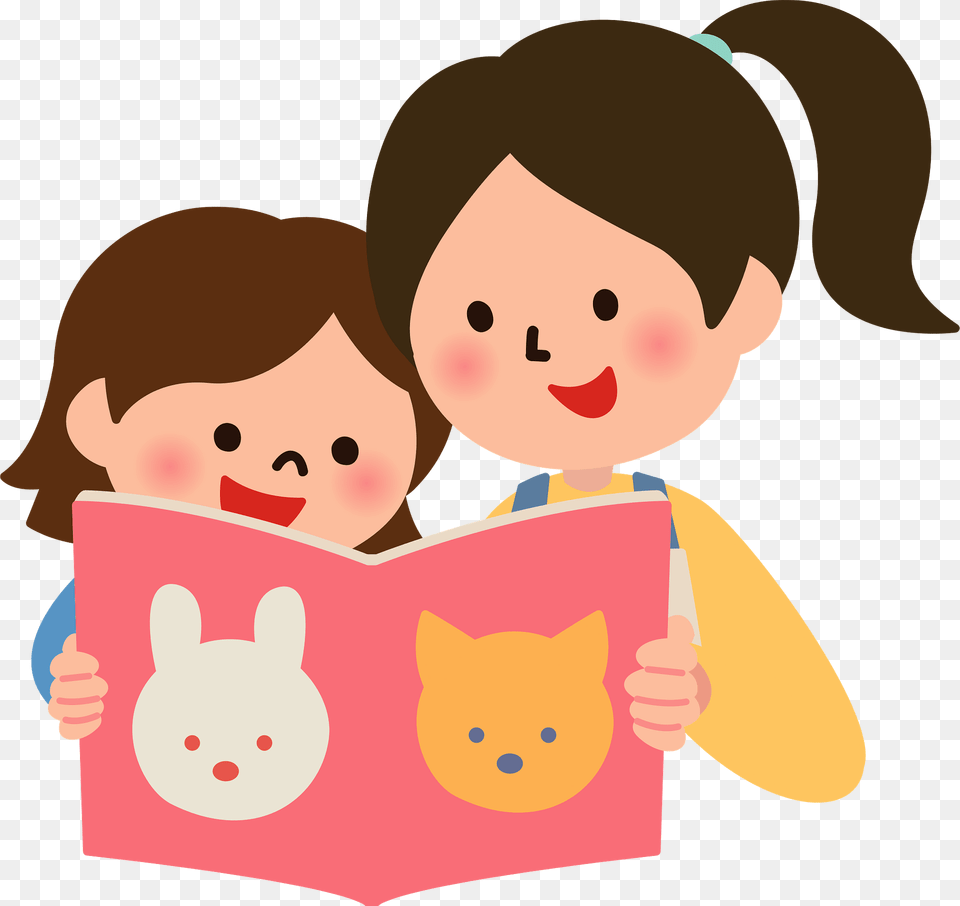 Childcare Worker Is Reading With A Little Girl Clipart, Person, Head, Face, Baby Free Png Download