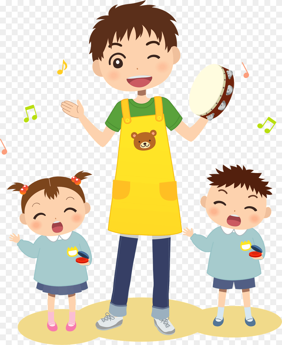 Childcare Worker With Children Clipart, Baby, Person, Face, Head Png Image