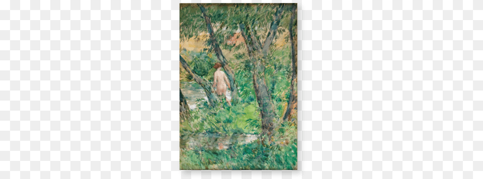 Childe Hassam The Willows And The Bather Watercolor, Art, Vegetation, Tree, Plant Free Transparent Png