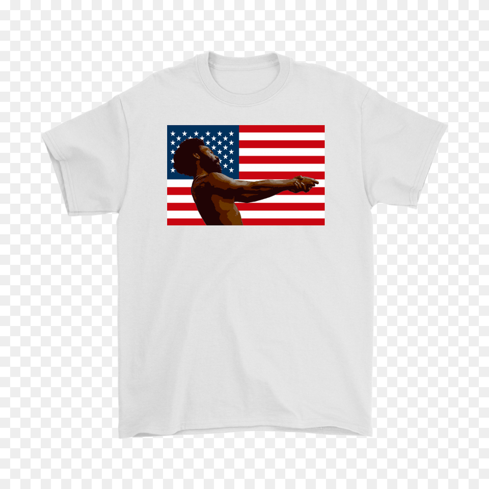 Childish Gambino This Is America Flag Hip Hop T Shirt Ebay, T-shirt, Clothing, Person, Man Free Png Download