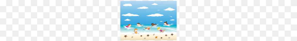 Children And Beach Summer Background, Water Sports, Sport, Swimming, Person Png