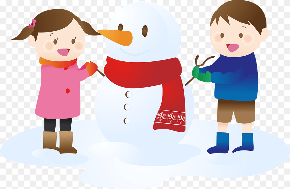 Children Are Building A Snowman Clipart, Nature, Outdoors, Winter, Snow Free Png Download