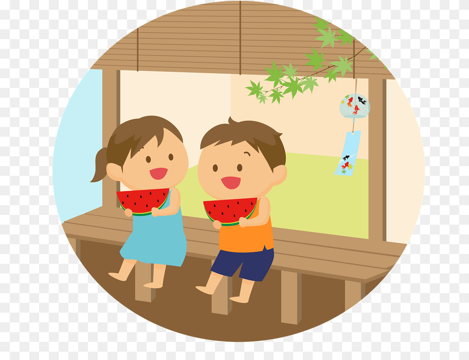 Children Are Eating Watermelon In The Summer Clipart, Photography, Baby, Food, Fruit Free Transparent Png