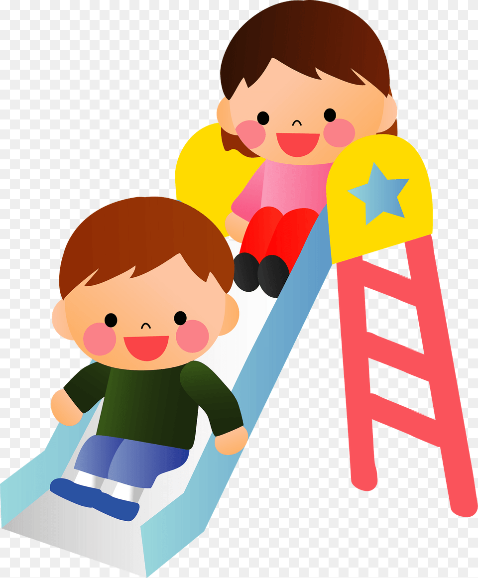 Children Are Playing On A Playground Slide Clipart, Toy, Outdoors, Play Area, Baby Free Transparent Png