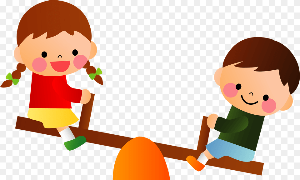 Children Are Playing On A Seesaw Clipart, Toy, Baby, Person, Face Png Image