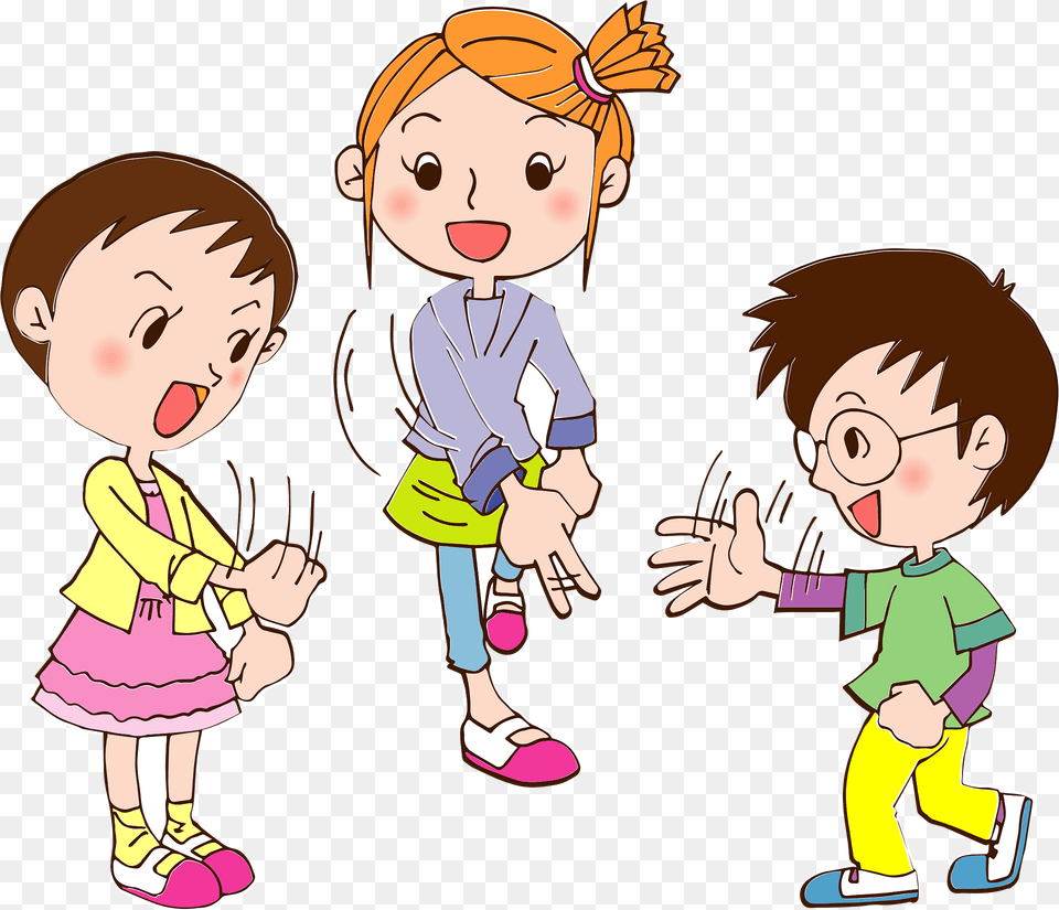 Children Are Playing Rock Paper Scissors Clipart, Book, Publication, Comics, Baby Png Image