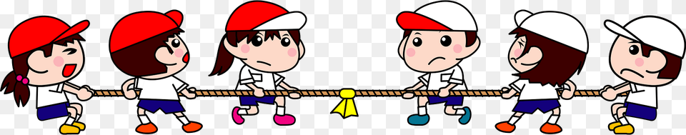Children Are Playing Tug Of War Clipart, Baby, Person, Book, Comics Png Image