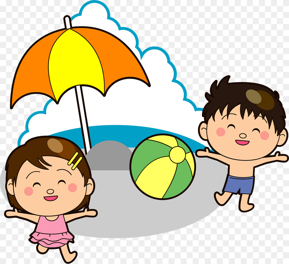 Children Are Playing With A Beach Ball Clipart, Baby, Person, Face, Head Free Png