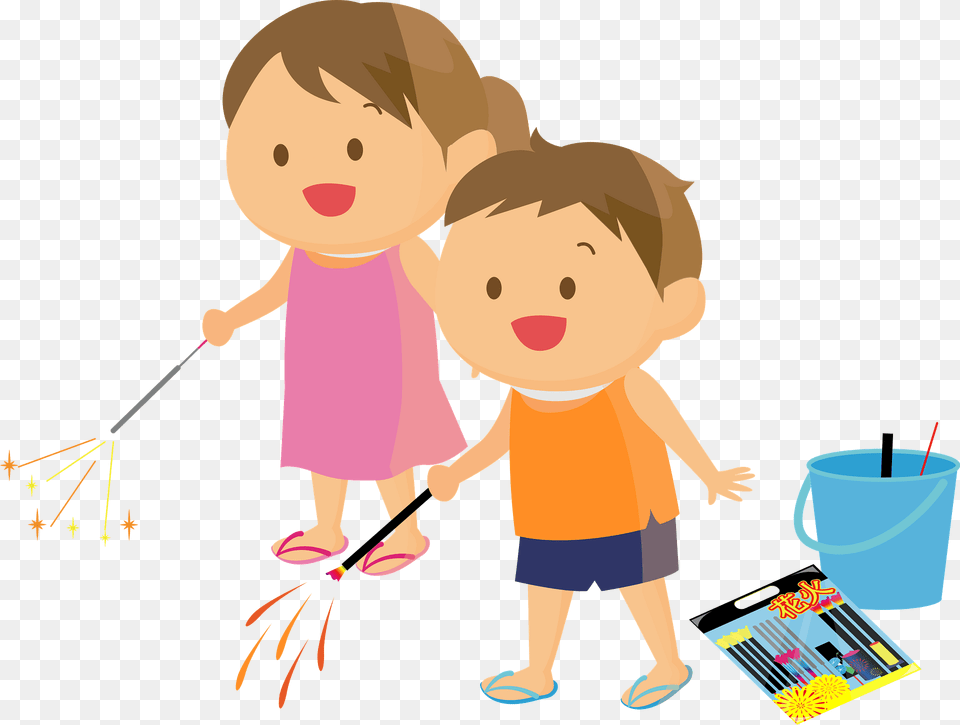 Children Are Playing With Sparklers Clipart, Baby, Person, Face, Head Png Image