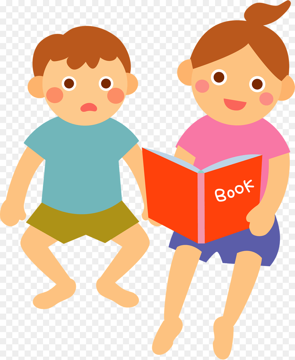 Children Are Reading A Book Clipart, Person, Baby, Face, Head Png