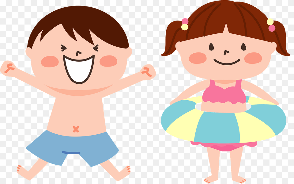 Children Are Wearing Swimwear Clipart, Baby, Person, Face, Head Png Image