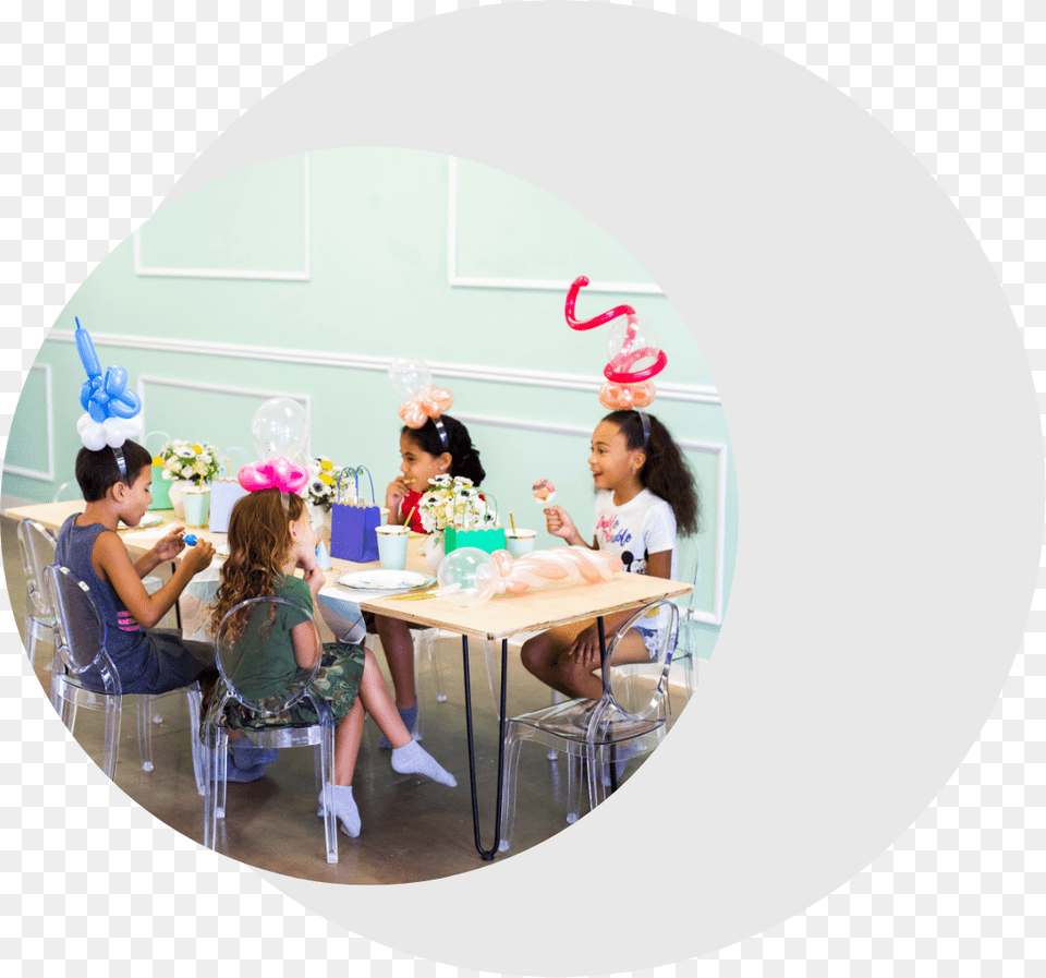 Children At Birthday Party Table Kitchen Amp Dining Room Table, Photography, Person, People, Hat Png