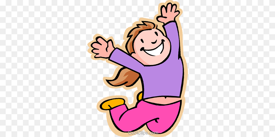 Children At Play Kids Girl Jumping Royalty Vector Jump Cartoon, Purple, Baby, Person Free Transparent Png