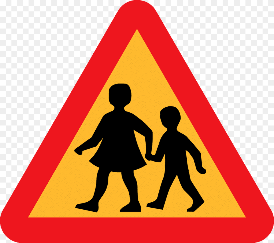 Children Crossing, Sign, Symbol, Boy, Child Free Png Download