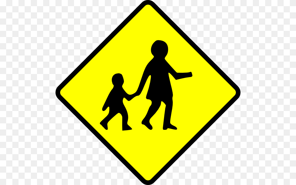 Children Crossing Caution Clip Art Vector, Sign, Symbol, Road Sign, Boy Png