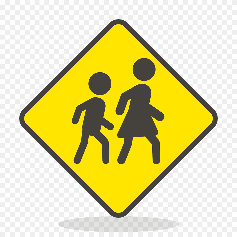 Children Crossing Emoji Clipart, Sign, Symbol, Road Sign, Boy Png Image