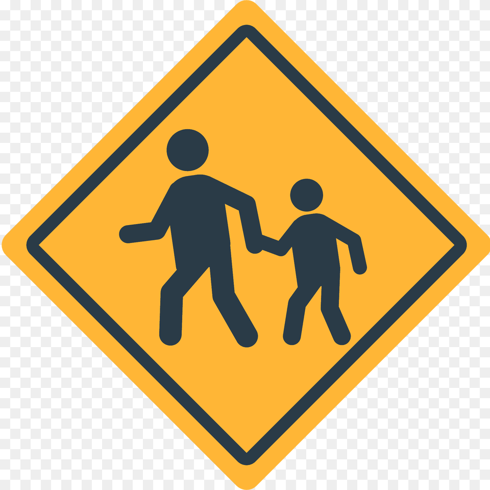 Children Crossing Emoji Clipart, Sign, Symbol, Road Sign, Boy Free Transparent Png