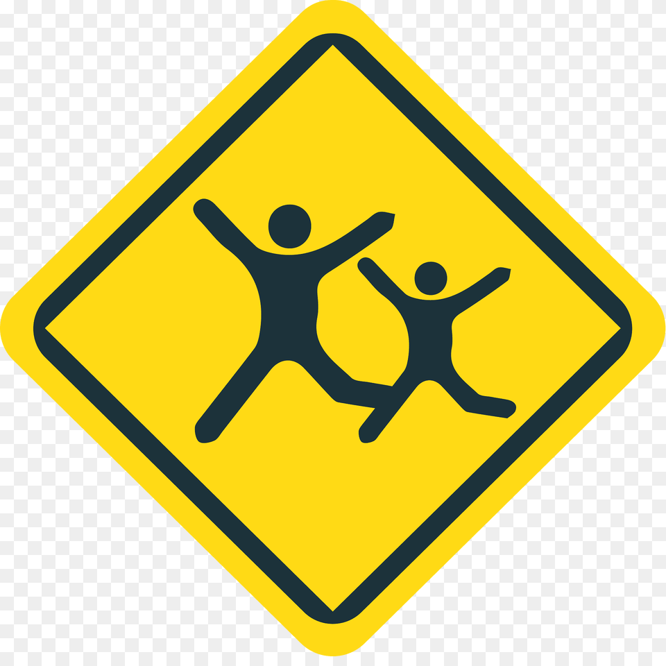 Children Crossing Emoji Clipart, Sign, Symbol, Road Sign Free Transparent Png