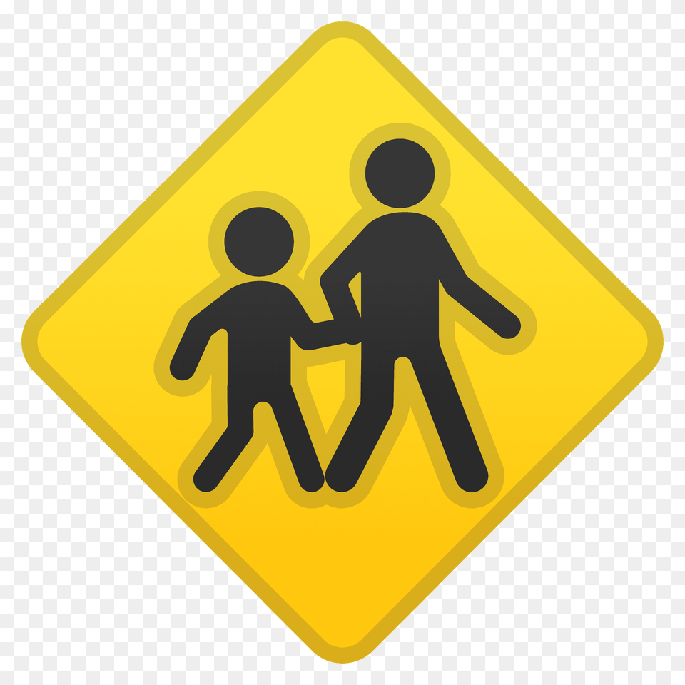 Children Crossing Emoji Clipart, Sign, Symbol, Road Sign Free Transparent Png