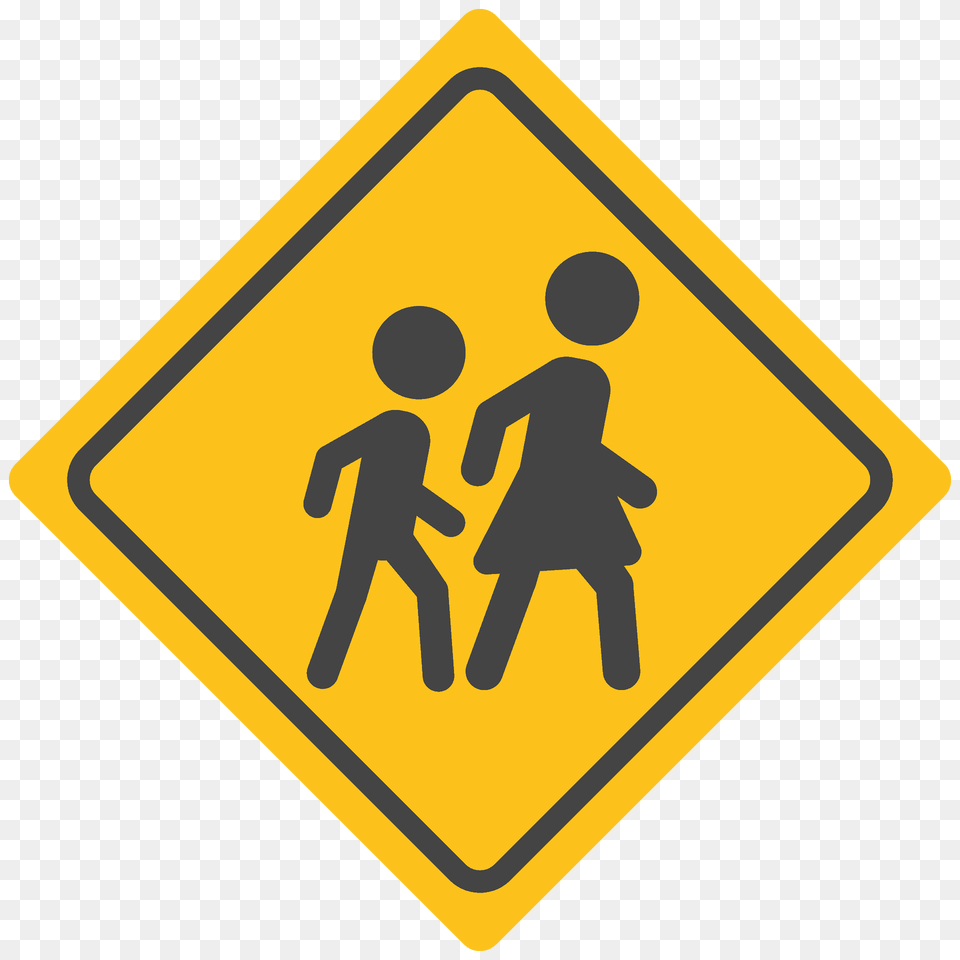 Children Crossing Emoji Clipart, Sign, Symbol, Road Sign, Person Png