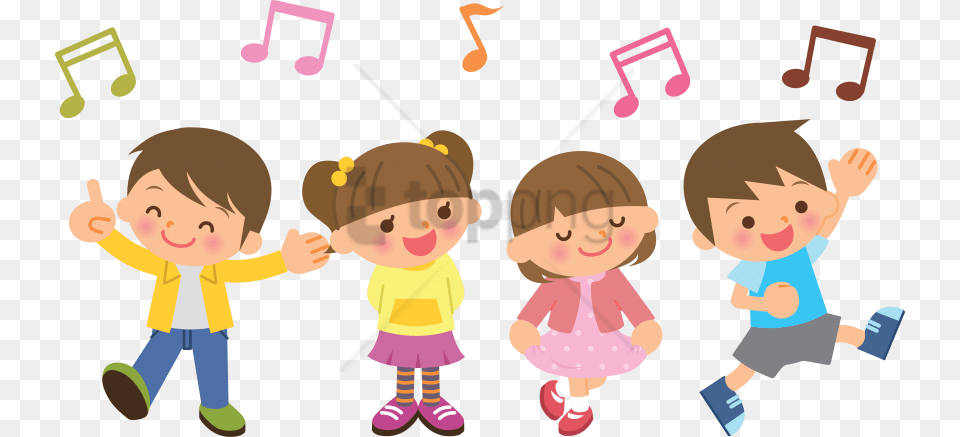Children Dancing Clipart With Children Singing Clipart, Baby, Person, Face, Head Png Image