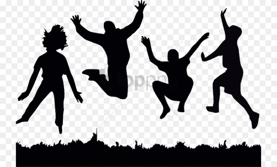 Children Jumping Images Background Youth Camp, Silhouette, Person, People, Stencil Free Png