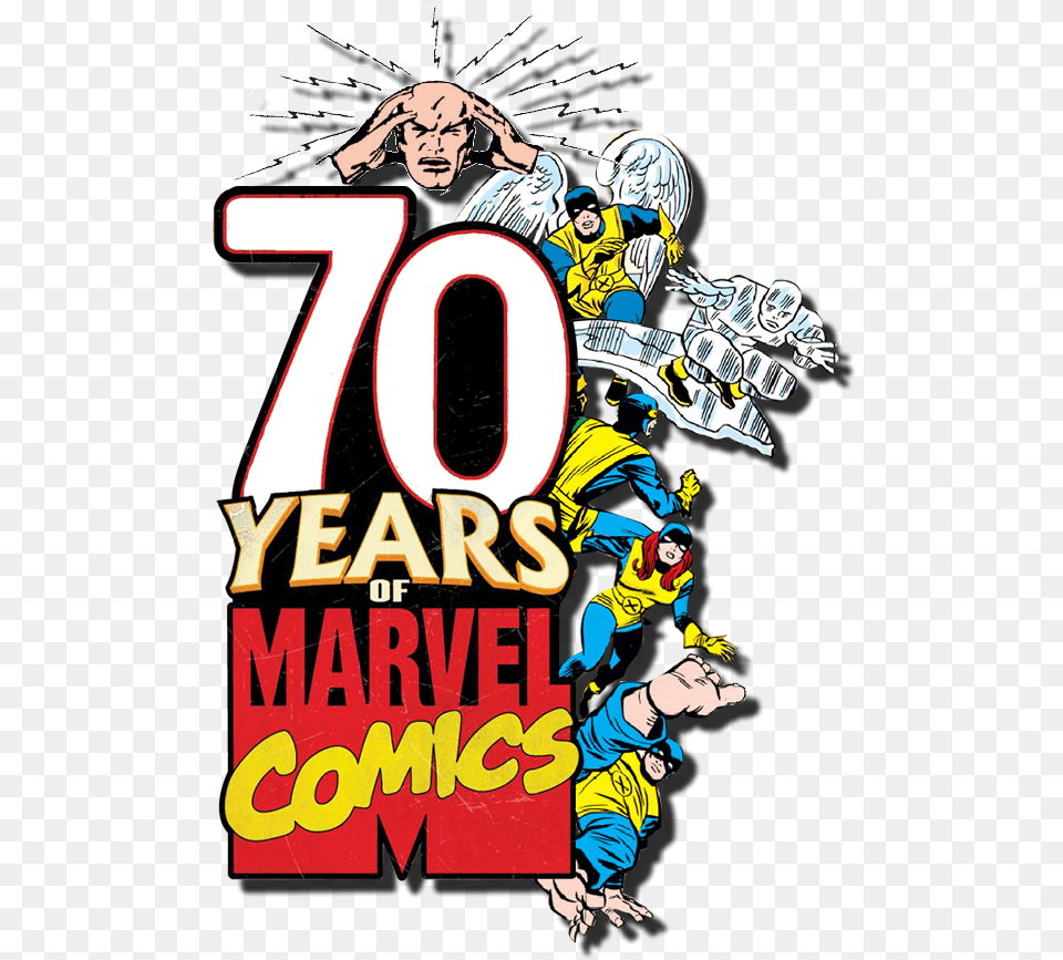 Children Of The Atom Marvel Comics 70th Anniversary Marvel Comics, Advertisement, Book, Publication, Poster Free Png Download