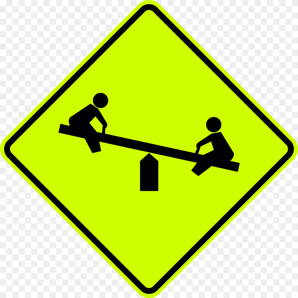 Children Playground Ahead Sign In United States Clipart, Seesaw, Toy, Symbol, Person Free Png