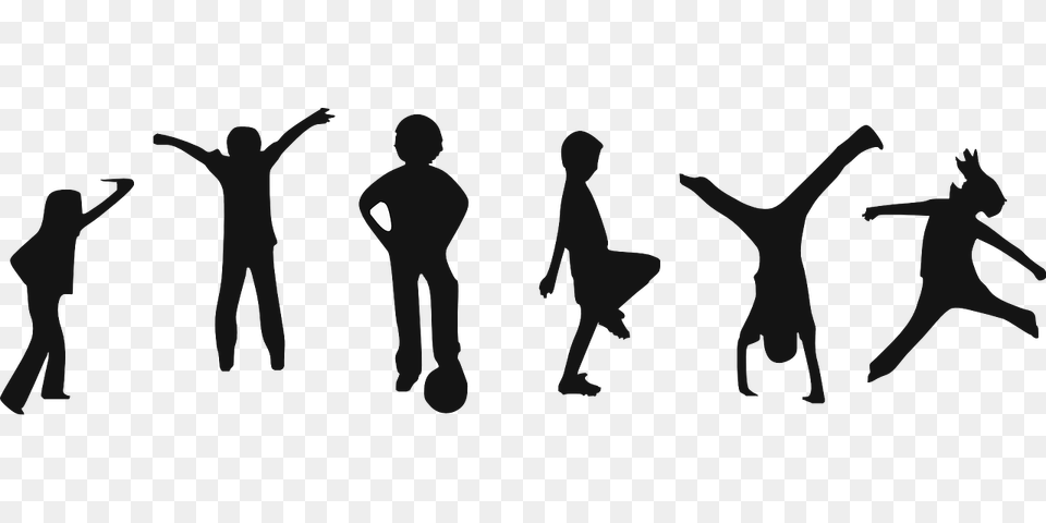 Children Playing Exercise Play Sports, Silhouette, Dancing, Leisure Activities, Person Free Png Download