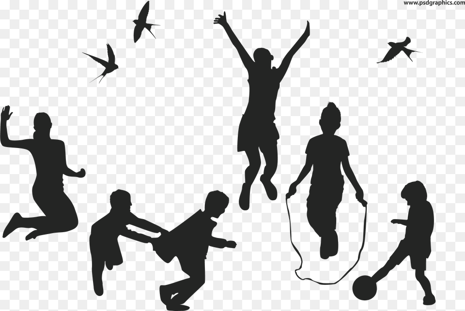Children Playing Vector, Silhouette, Person, Stencil, Man Free Png