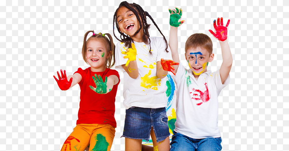Children Playing With Paint Children With Paint, Person, Child, Girl, Female Free Png Download