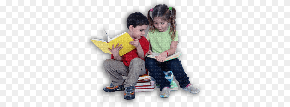 Children Reading Book School Children Working Banner, Boy, Person, Pants, Male Png Image
