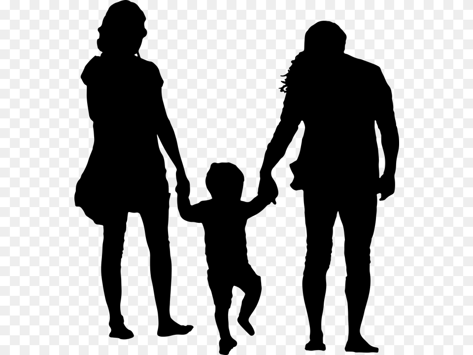 Children Reading Silhouette At Getdrawings Draw A Small Family, Gray Png