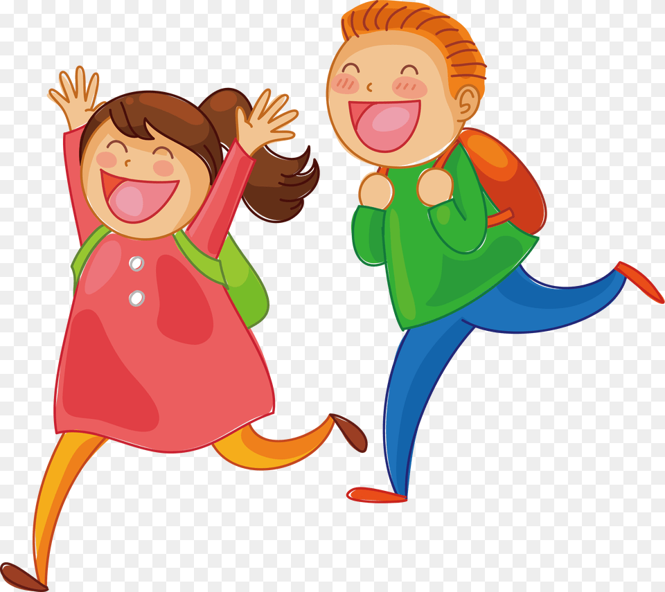 Children Running Clipart Cartoon Children Running, Face, Head, Person, Baby Png Image