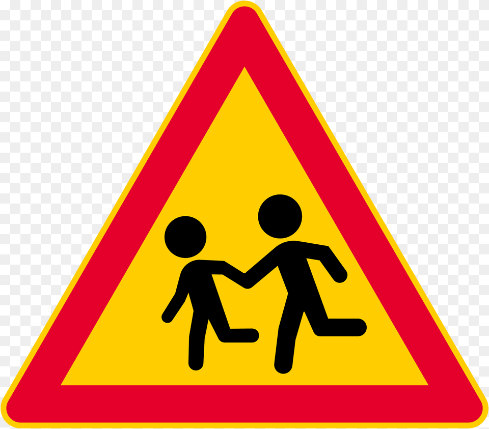 Children Sign In Finland Clipart, Symbol, Road Sign, Boy, Child Free Png