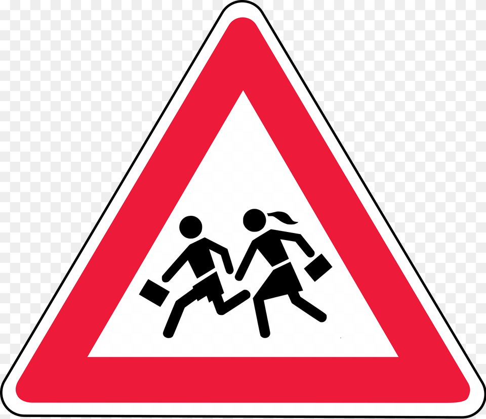 Children Sign In Latvia Clipart, Symbol, Road Sign, Person Free Png Download