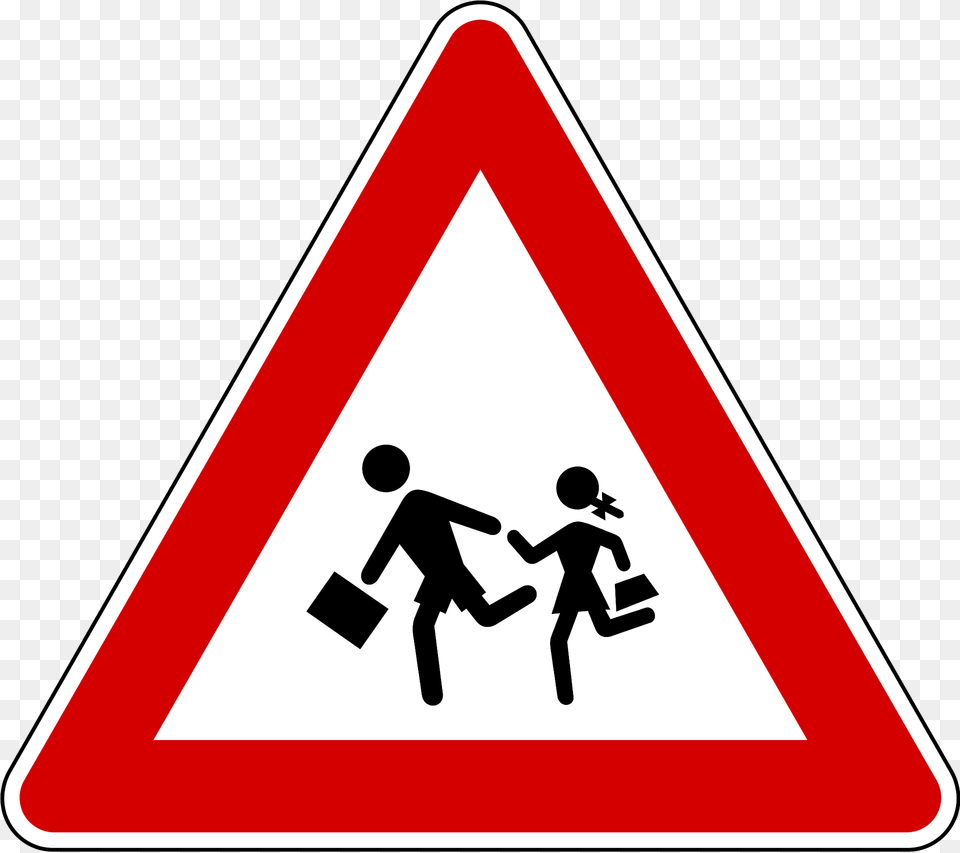 Children Sign In Slovenia Clipart, Symbol, Road Sign, Person, Man Png