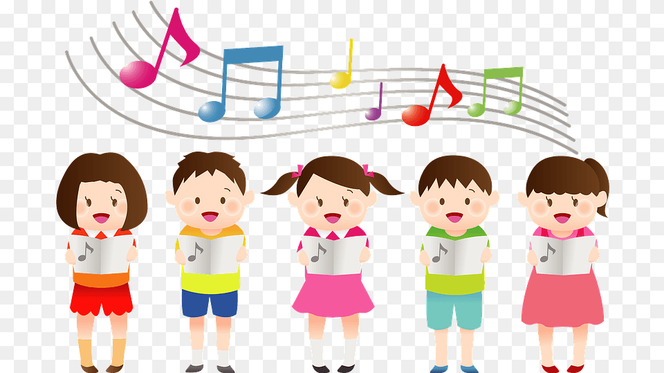 Children Singing Music Clipart Music, Person, People, Baby, Tennis Ball Free Png