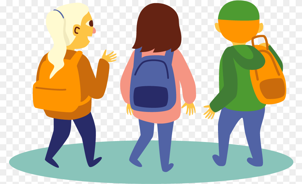 Children Walking To School Clipart Image Library Download Illustration, Person, Adult, Female, Bag Free Transparent Png