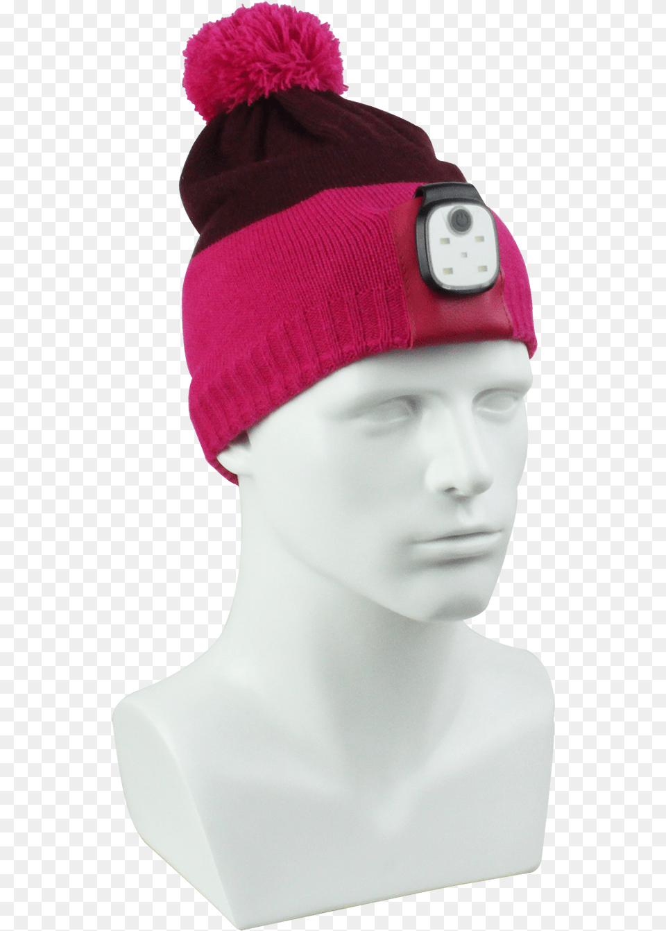 Children Winter Hats With A Pom And Led Light Beanie, Adult, Person, Hat, Female Free Png Download