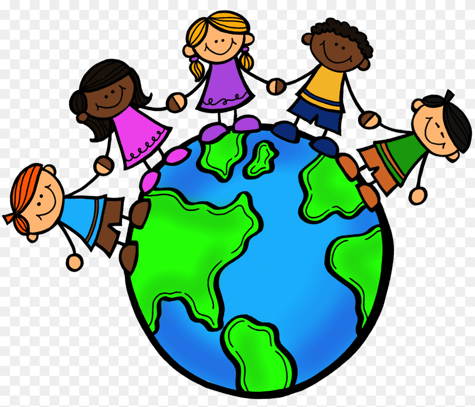 Children With World Friendship And Kindness, Astronomy, Outer Space, Planet, Baby Png Image