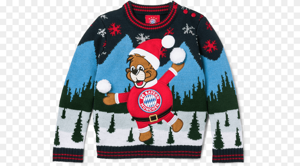 Childrens Christmas Sweater Bayern Mnchen Christmas Jumper, Clothing, Knitwear, Sweatshirt, Baby Free Transparent Png