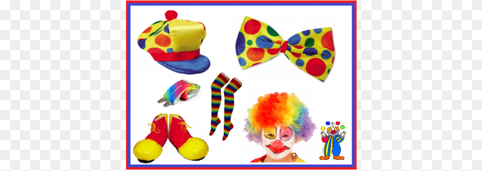 Childrens Clown 6 Peice Set Bow Tie Cap Shoe Covers, Woman, Adult, Person, Female Free Png Download
