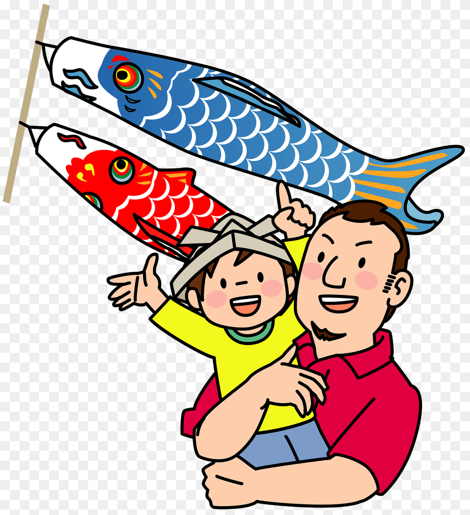 Childrens Day Father Son Clipart, Animal, Baby, Carp, Sea Life Png