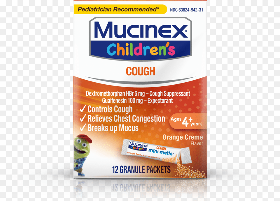 Childrens Mucinex Chest Congestion Mini Melts Orange Smoking Cessation, Advertisement, Poster, Toy Png Image