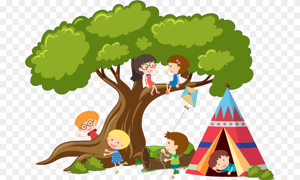 Childrens Tree Teepee Wall Sticker Jugando Arbol Dibujo, Baby, Person, Face, Head Free Png