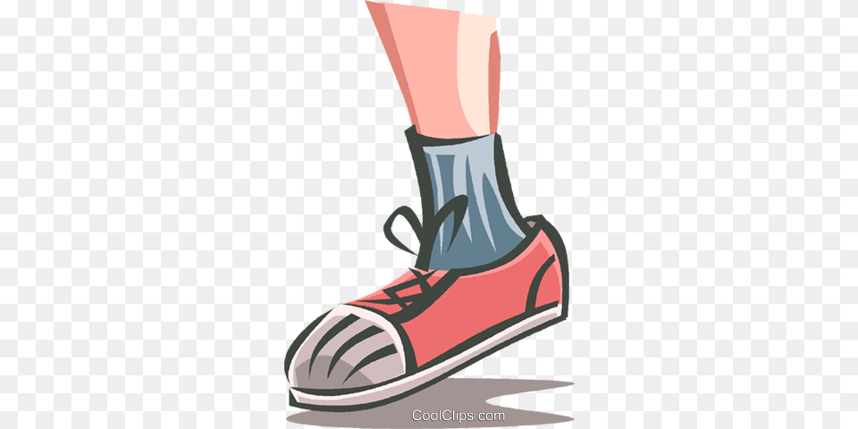 Childs Lower Leg With Running Shoe Royalty Free Vector Clip Art, Clothing, Footwear, Sneaker Png Image