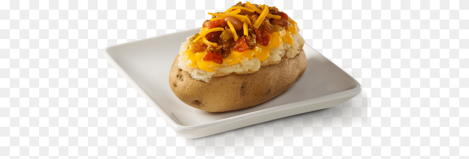 Chili Cheese Baked Potato Baked Potato, Food, Hot Dog, Meal, Lunch Png Image