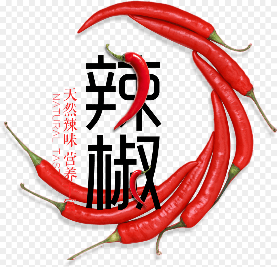 Chili Organic Pepper Art Word Design, Food, Plant, Produce, Vegetable Free Png